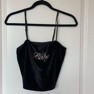 Velvet Cropped Tank Top